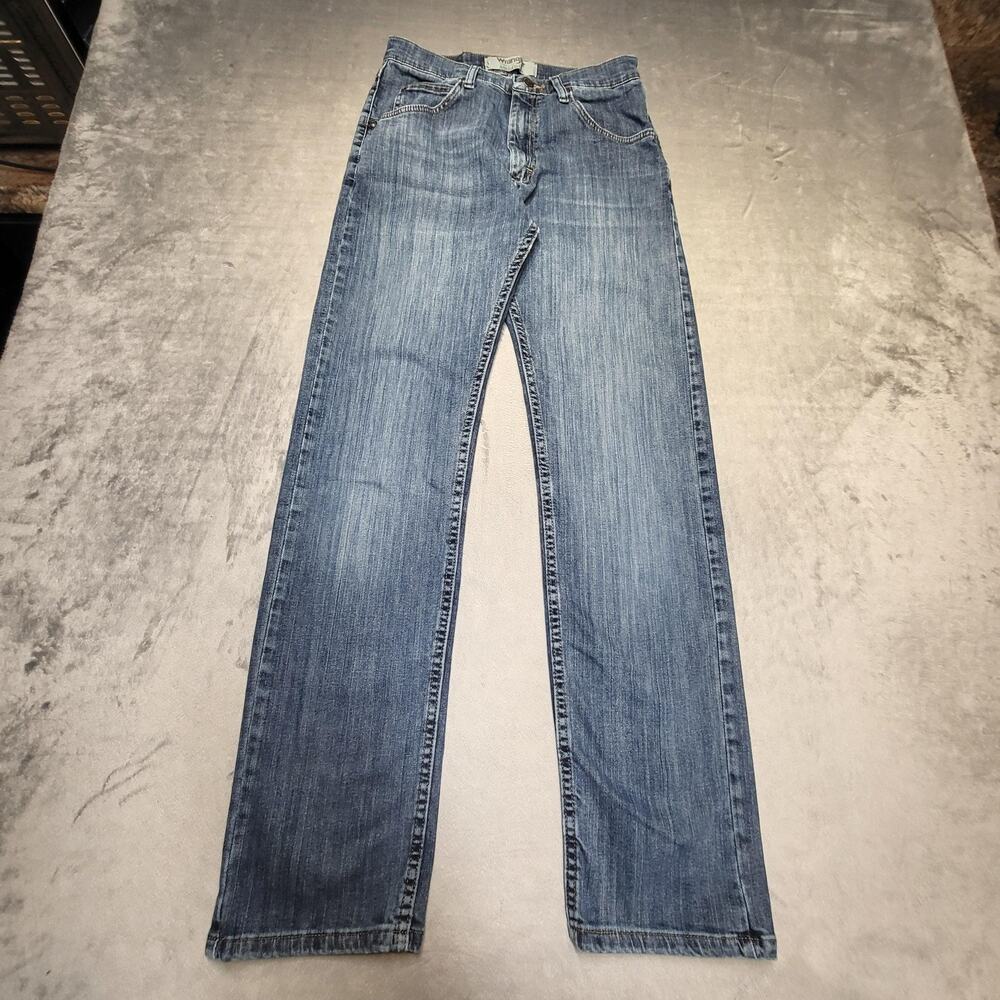 Wrangler Jeans Mens 28x32 Blue Medium Wash Straight Regular Denim Pockets